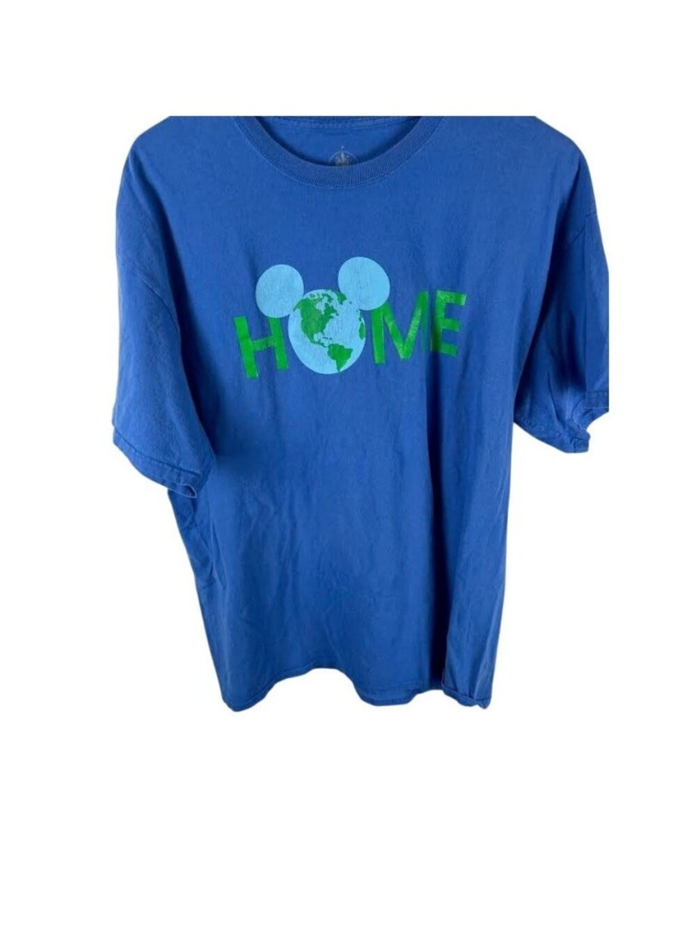 Disney Mens Home Graphic Tee Blue XL Short Sleeve Crew Neck Mickey (i2/20)
